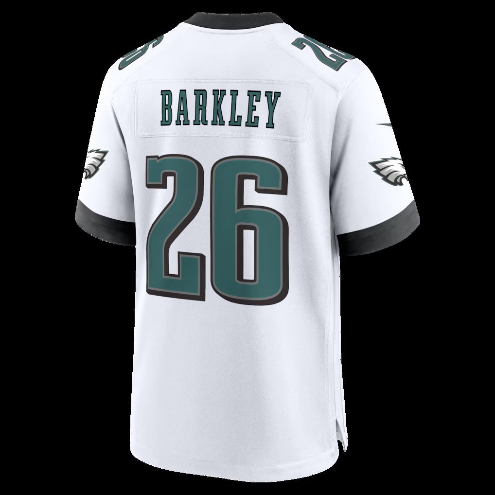 P.Eagles #26 Saquon Barkley White Game Stitched Football American Jersey