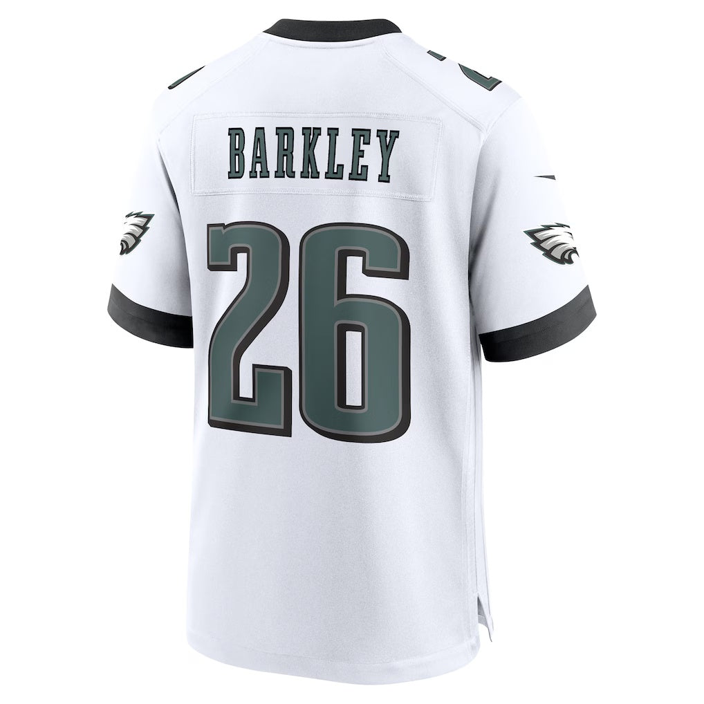 P.Eagles #26 Saquon Barkley White Game Football Stitched jersey