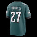 P.Eagles #27 Quinyon Mitchell Midnight Green Team Game Stitched Football American Jersey