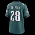 P.Eagles #28 Will Shipley Midnight Green Team Game Jersey