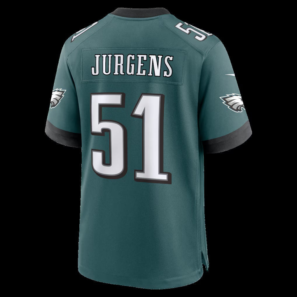 P.Eagles #51 Cam Jurgens Midnight Green Team Game Jersey