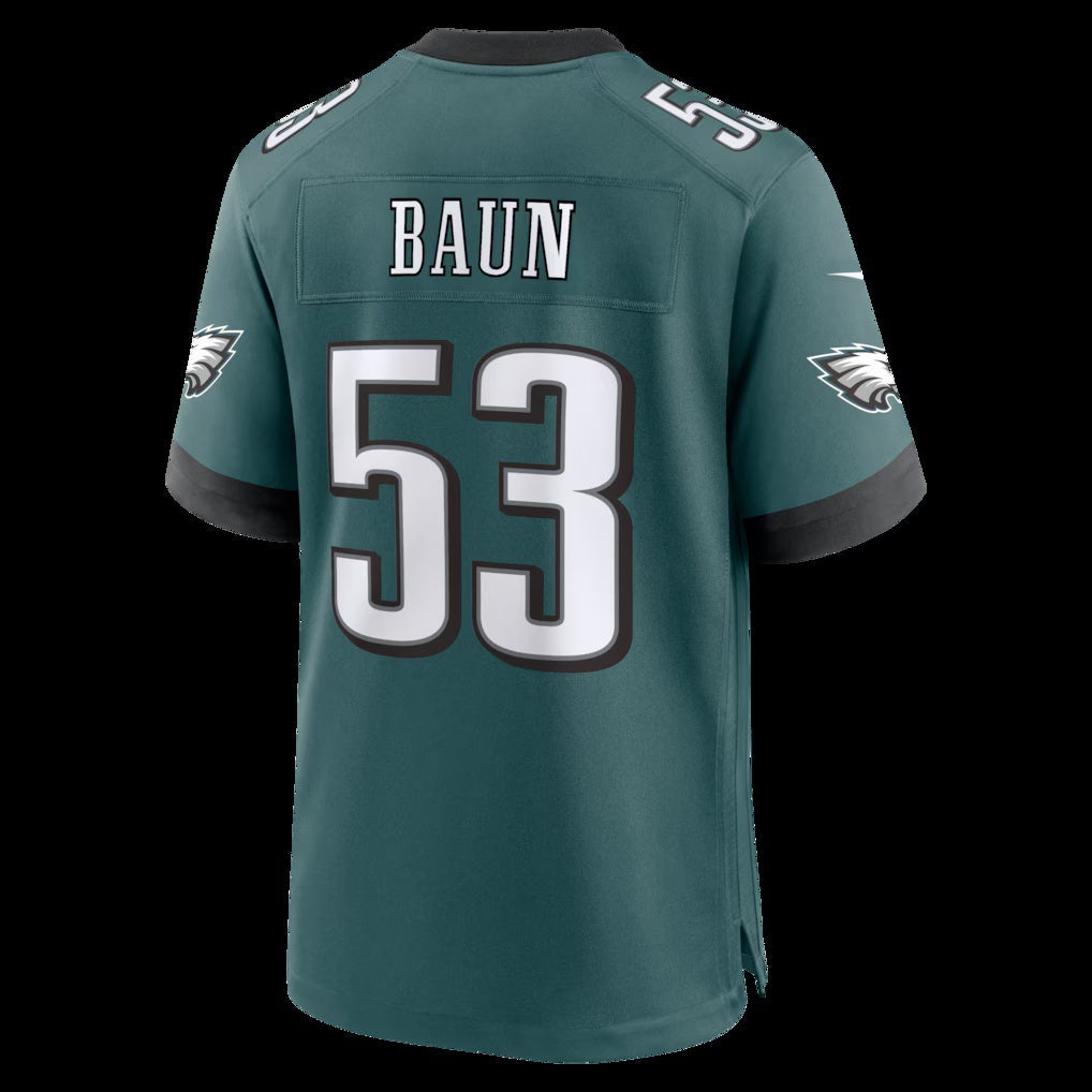 P.Eagles #53 Zack Baun Midnight Green Team Game Jersey