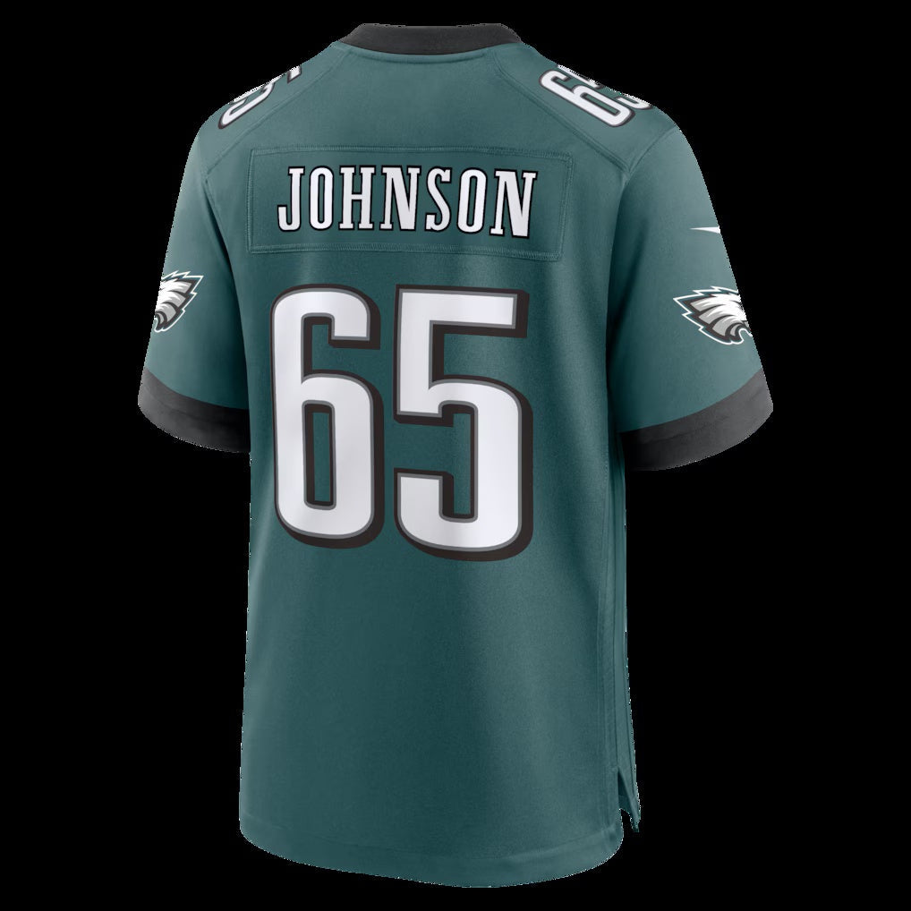 P.Eagles #65 Lane Johnson Midnight Green Team Game Jersey