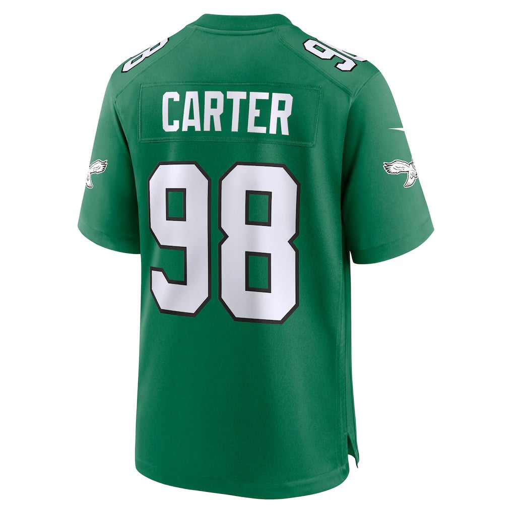 P.Eagles #98 Jalen Carter Kelly Green Alternate Game Football Stitched jersey