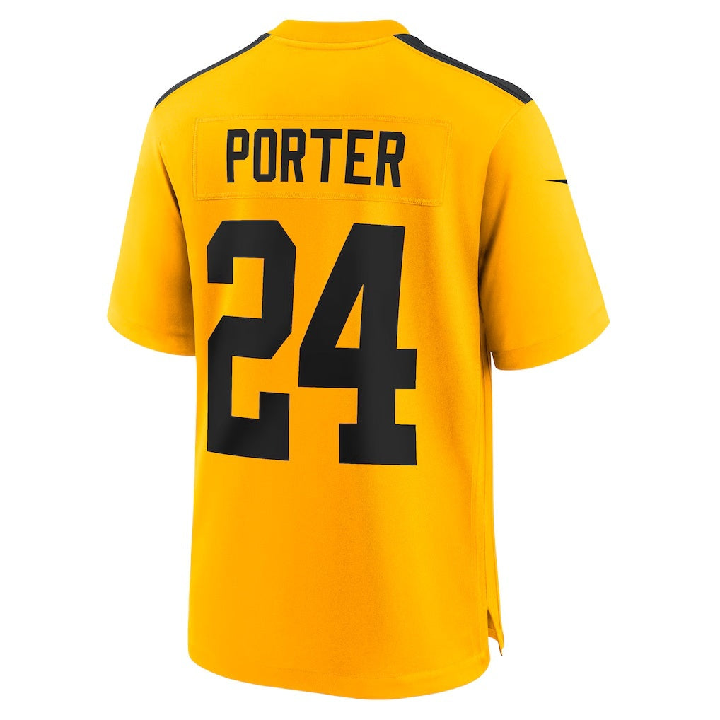P.Steelers #24 Joey Porter Jr. Gold Alternate 1933 Throwback Game Football Stitched jersey