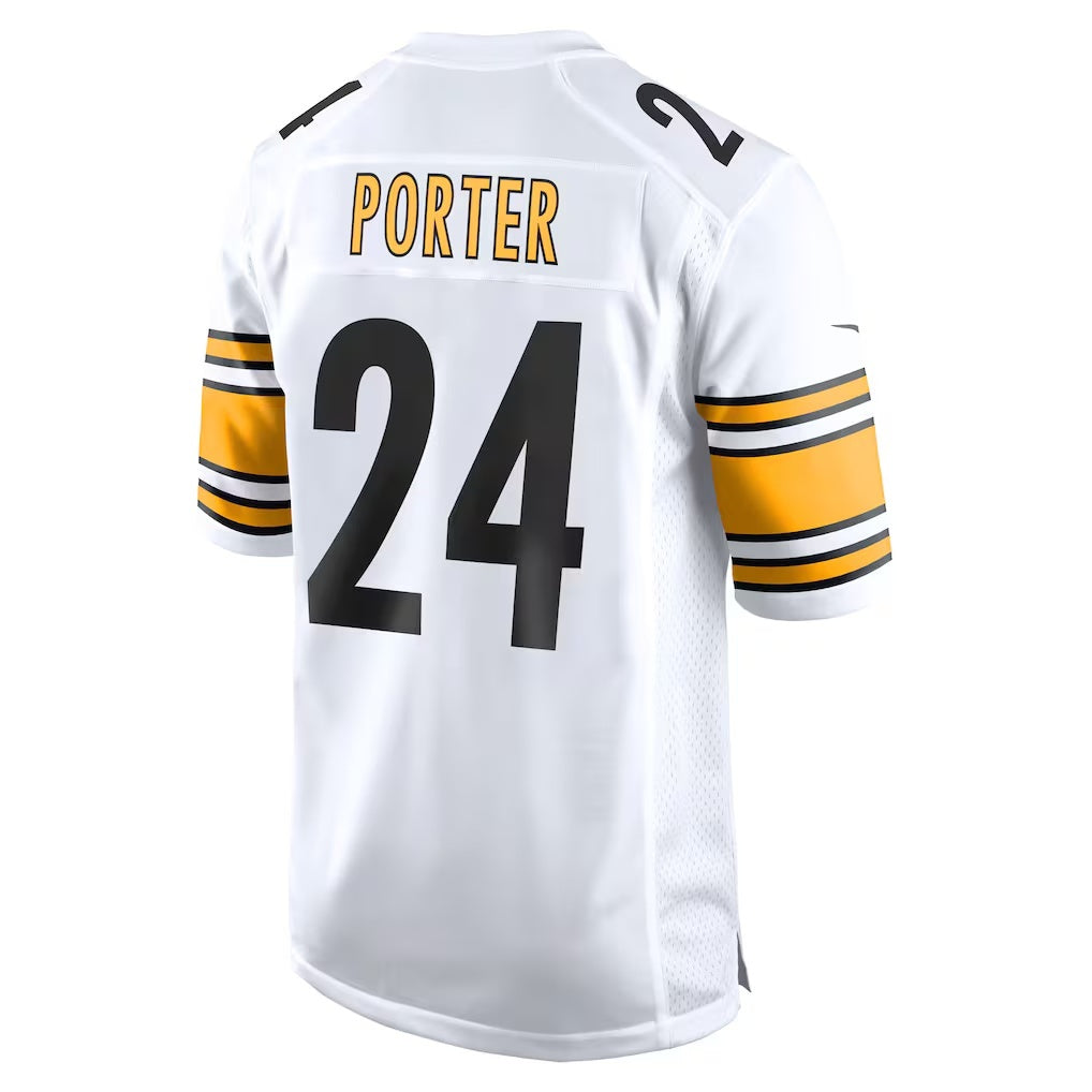 P.Steelers #24 Joey Porter Jr. White Away Game Football Stitched jersey