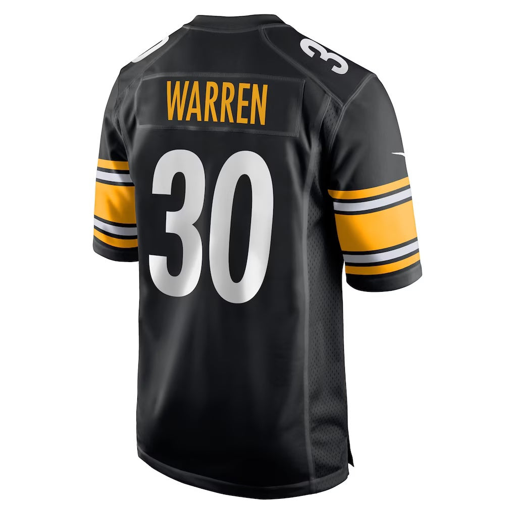 P.Steelers #30 Jaylen Warren Black Game Player Football Stitched jersey