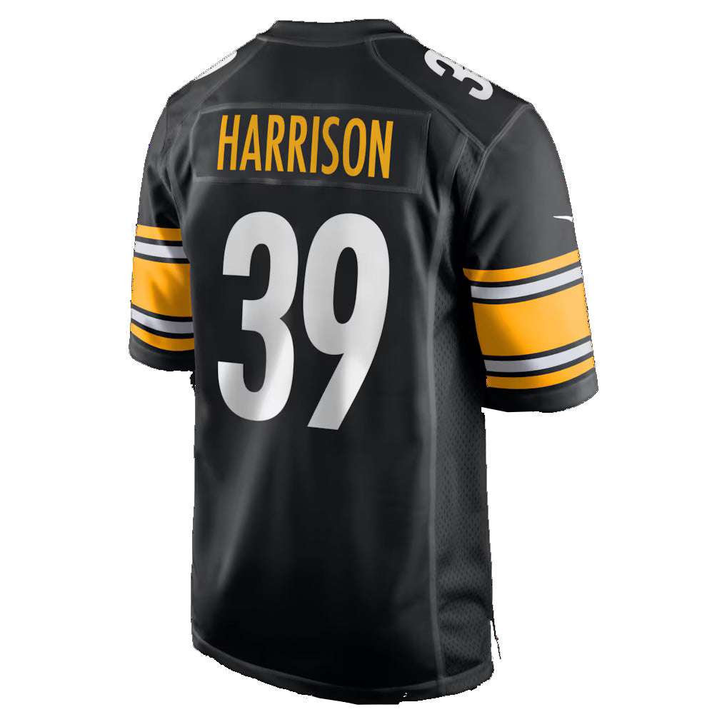 P.Steelers #39 Malik Harrison Black Team Game Football Jersey