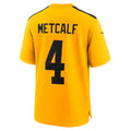 P.Steelers #4 DK Metcalf Gold Alternate 1933 Throwback Game Jersey