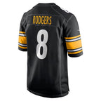 P.Steelers #8 Aaron Rodgers Black Game Jersey