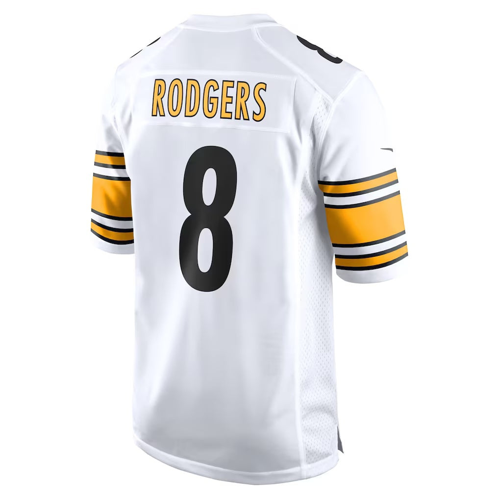 P.Steelers #8 Aaron Rodgers White Game Jersey