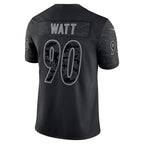 P.Steelers #90 T.J. Watt Black RFLCTV Limited Jersey