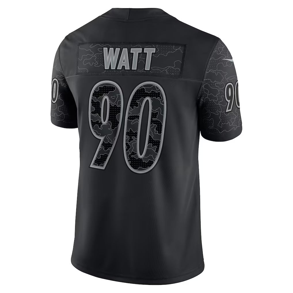 P.Steelers #90 T.J. Watt Black RFLCTV Limited Jersey