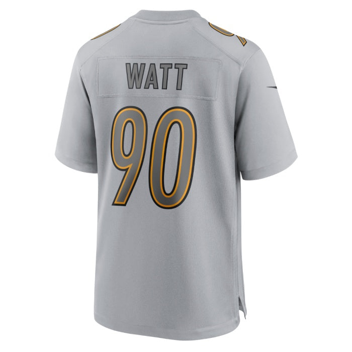 P.Steelers #90 T.J. Watt Gray Replica Atmosphere Jersey