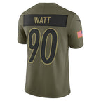 P.Steelers #90 T.J. Watt Olive 2025 Salute to Service Limited Jersey