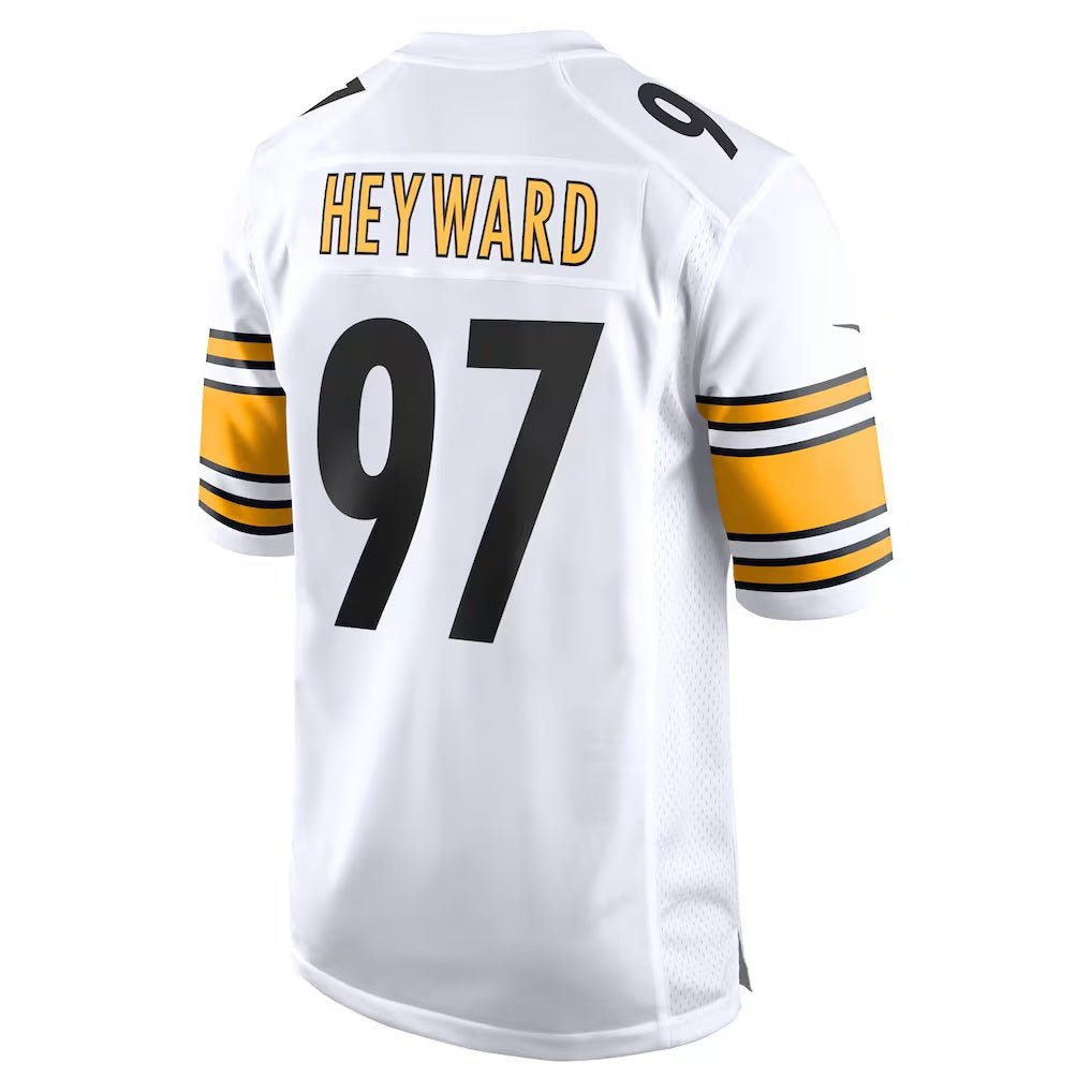 P.Steelers #97 Cameron Heyward White Game Road Jersey