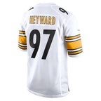 P.Steelers #97 Cameron Heyward White Game Road Jersey