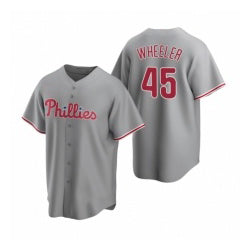 Philadelphia Phillies #45 Zack Wheeler Gray Road Stitched Baseball Jersey