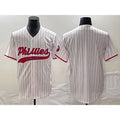 Philadelphia Phillies Blank White Pinstripe Cool Base Stitched Baseball Jersey