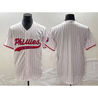 Philadelphia Phillies Blank White Pinstripe Cool Base Stitched Baseball Jersey