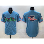 Philadelphia Phillies Team Big Logo Light Blue Phanatic Limited Stitched Baseball Jersey