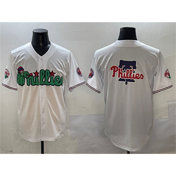Philadelphia Phillies Team Big Logo White Phanatic Limited Stitched Baseball Jersey