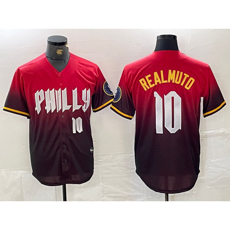 Philadelphia Phillies #10 JT Realmuto Red 2024 City Player Number Cool Baseball Jersey