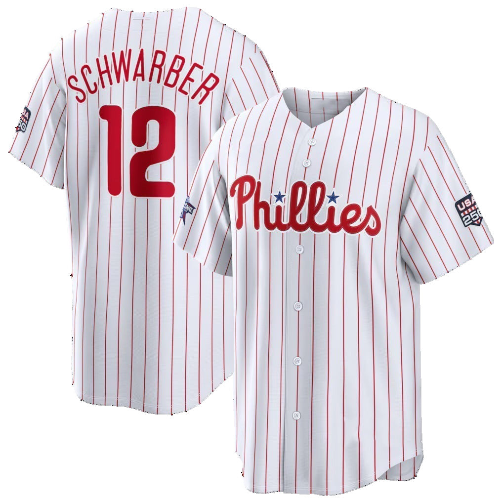 Philadelphia Phillies #12 Kyle Schwarber 2026 All-Star Game White Replica Baseball Jersey