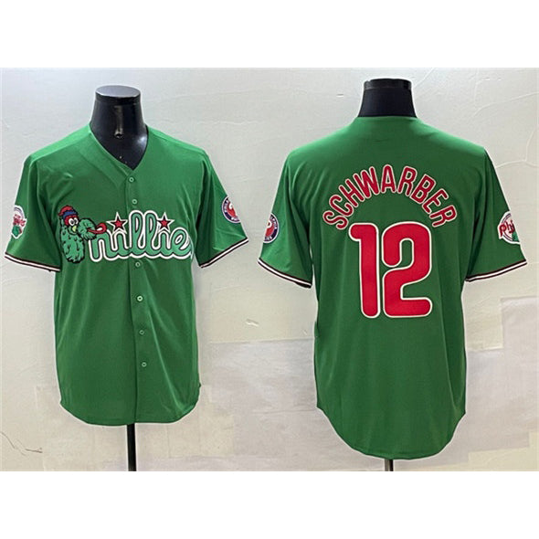 Philadelphia Phillies #12 Kyle Schwarber Green Phanatic Limited Stitched Baseball Jersey