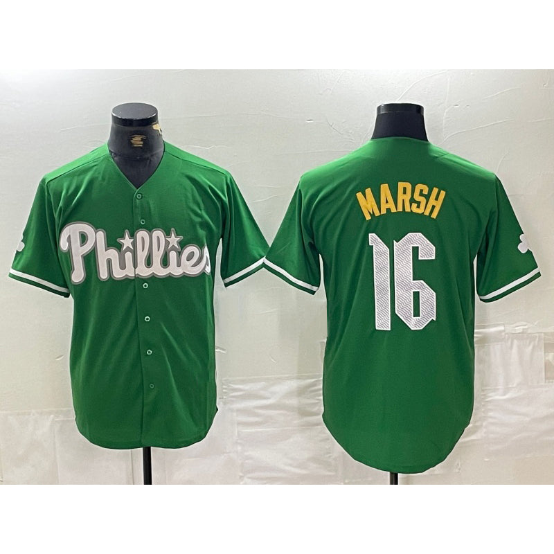Philadelphia Phillies #16 Brandon Marsh Green 2024 City Connect Stitched Baseball Jersey