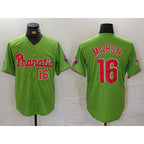 Philadelphia Phillies #16 Brandon Marsh Number Green With Patch Stitched Cool Baseball Jersey
