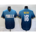 Philadelphia Phillies #18 Johan Rojas Blue 2024 City Connect Limited Stitched Baseball Jersey