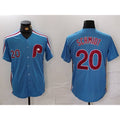 Philadelphia Phillies #20 Mike Schmidt Number Light Blue Cooperstown Cool Baseball Jersey