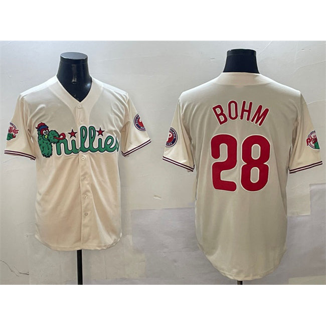 Philadelphia Phillies #28 Alec Bohm Cream Phanatic Limited Stitched Baseball Jersey