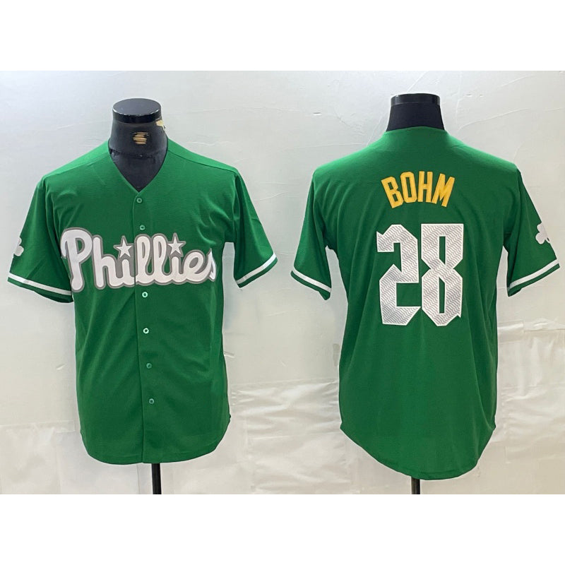 Philadelphia Phillies #28 Alec Bohm Kelly Green Cool Baseball Jersey