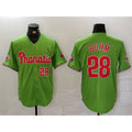 Philadelphia Phillies #28 Alec Bohm Number Green With Patch Stitched Cool Baseball Jersey