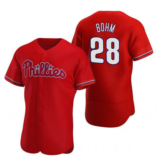 Philadelphia Phillies #28 Alec Bohm Red Alternate Baseball Jersey