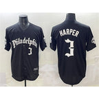 Philadelphia Phillies #3 Bryce Harper Black Gothic Vapor Limited Stitched Baseball Jersey