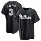 Philadelphia Phillies #3 Bryce Harper Black Lights Out Limited Stitched Baseball Jersey