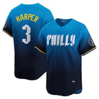 Philadelphia Phillies #3 Bryce Harper Blue City Connect Limited Player Baseball Jersey