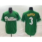 Philadelphia Phillies #3 Bryce Harper Green 2024 City Connect Stitched Baseball Jersey