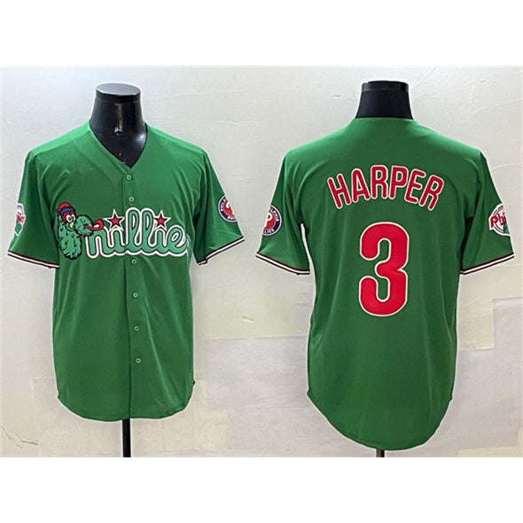 Philadelphia Phillies #3 Bryce Harper Green Phanatic Limited Stitched Baseball Jersey