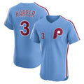 Philadelphia Phillies #3 Bryce Harper Light Blue Alternate Elite Baseball Jersey