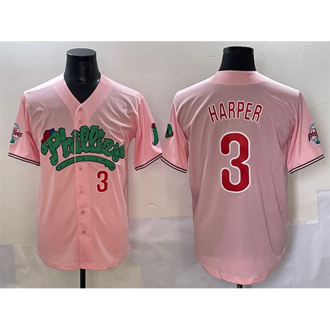 Philadelphia Phillies #3 Bryce Harper Pink Phanatic Limited Stitched Baseball Jersey