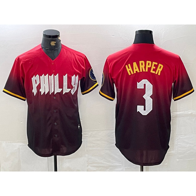 Philadelphia Phillies #3 Bryce Harper Red 2024 City Cool Baseball Jersey