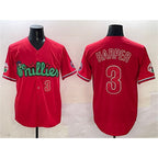 Philadelphia Phillies #3 Bryce Harper Red Phanatic Limited Stitched Baseball Jersey