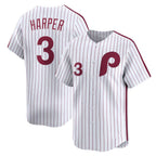 Philadelphia Phillies #3 Bryce Harper White Cooperstown Collection Limited Baseball Jersey