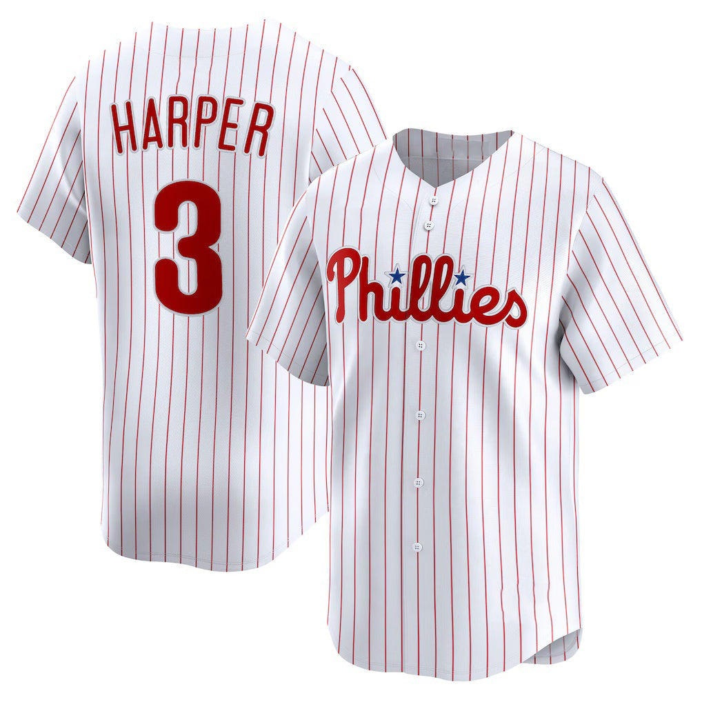 Philadelphia Phillies #3 Bryce Harper White Home Limited Player Baseball Jersey