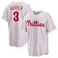 Philadelphia Phillies #3 Bryce Harper White Home Replica Player Name Baseball Jersey