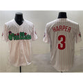 Philadelphia Phillies #3 Bryce Harper White Phanatic Cool Base Stitched Baseball Jersey